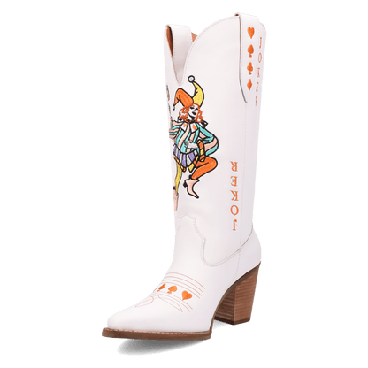Women's Dingo Joker Leather Boot - White - DI2255-WH