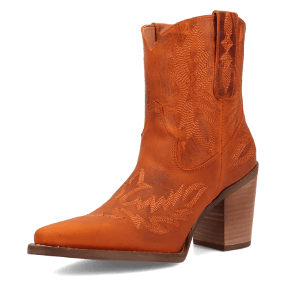 Women's Dingo Rocky Top Leather Bootie - Rust - DI2272-BN82