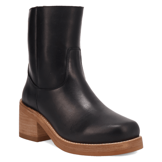 Women's Dingo Roxy Leather Bootie - Black - DI2290-BK