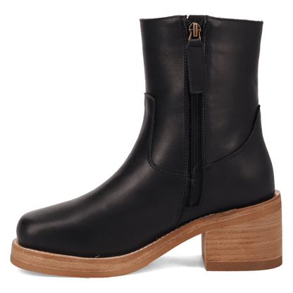 Women's Dingo Roxy Leather Bootie - Black - DI2290-BK