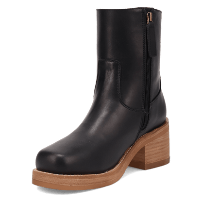 Women's Dingo Roxy Leather Bootie - Black - DI2290-BK