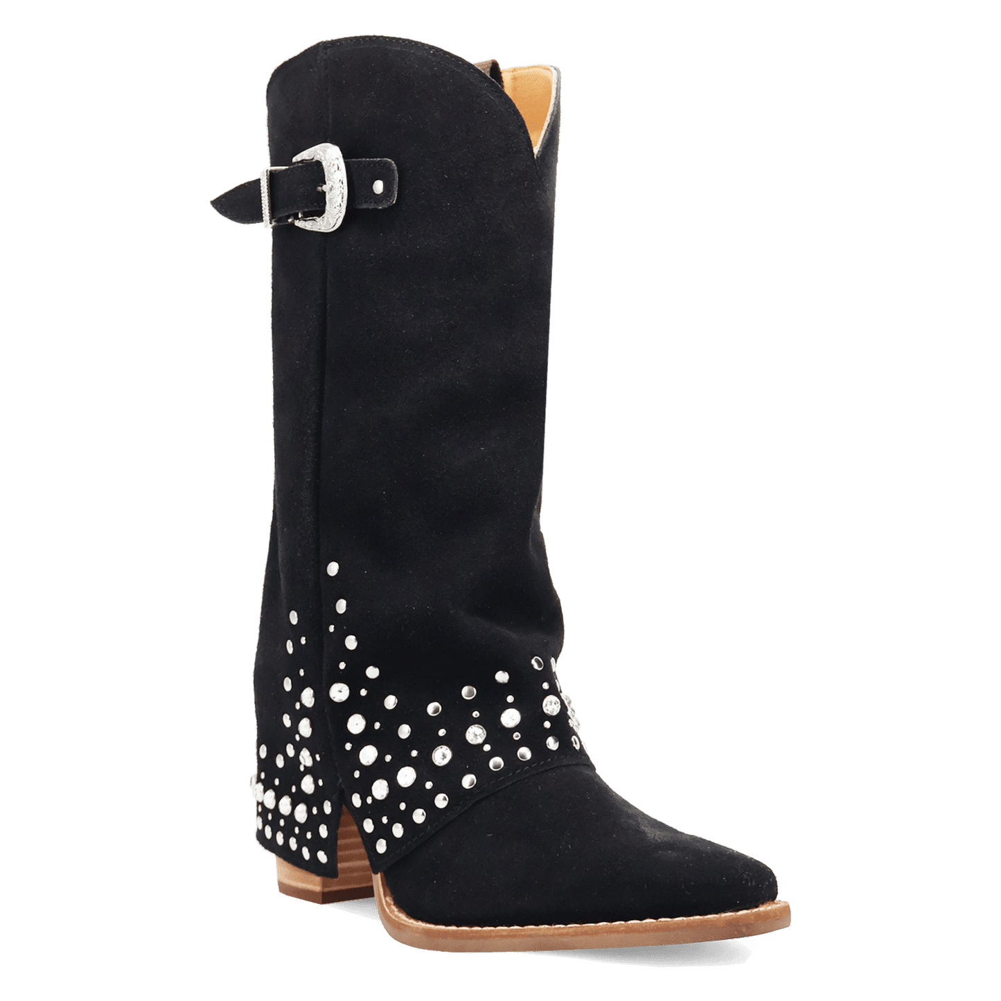 Women's Dingo Howdy Honey Suede Leather Boot - Black - DI2337-BK