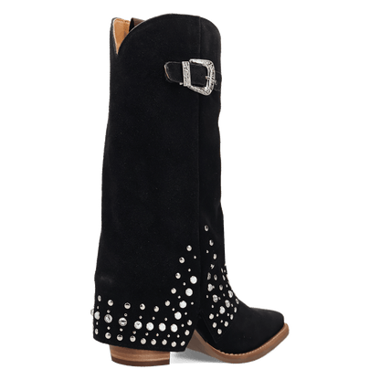 Women's Dingo Howdy Honey Suede Leather Boot - Black - DI2337-BK