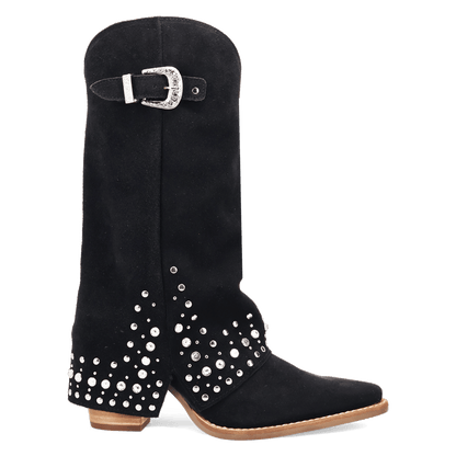 Women's Dingo Howdy Honey Suede Leather Boot - Black - DI2337-BK