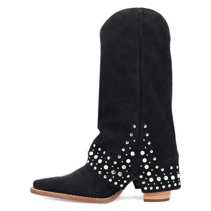 Women's Dingo Howdy Honey Suede Leather Boot - Black - DI2337-BK