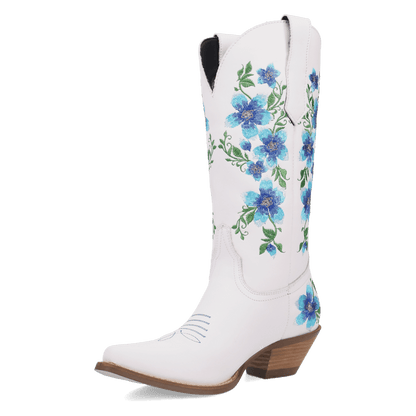 Women's Dingo Posie Leather Boot - White - DI2344-BL