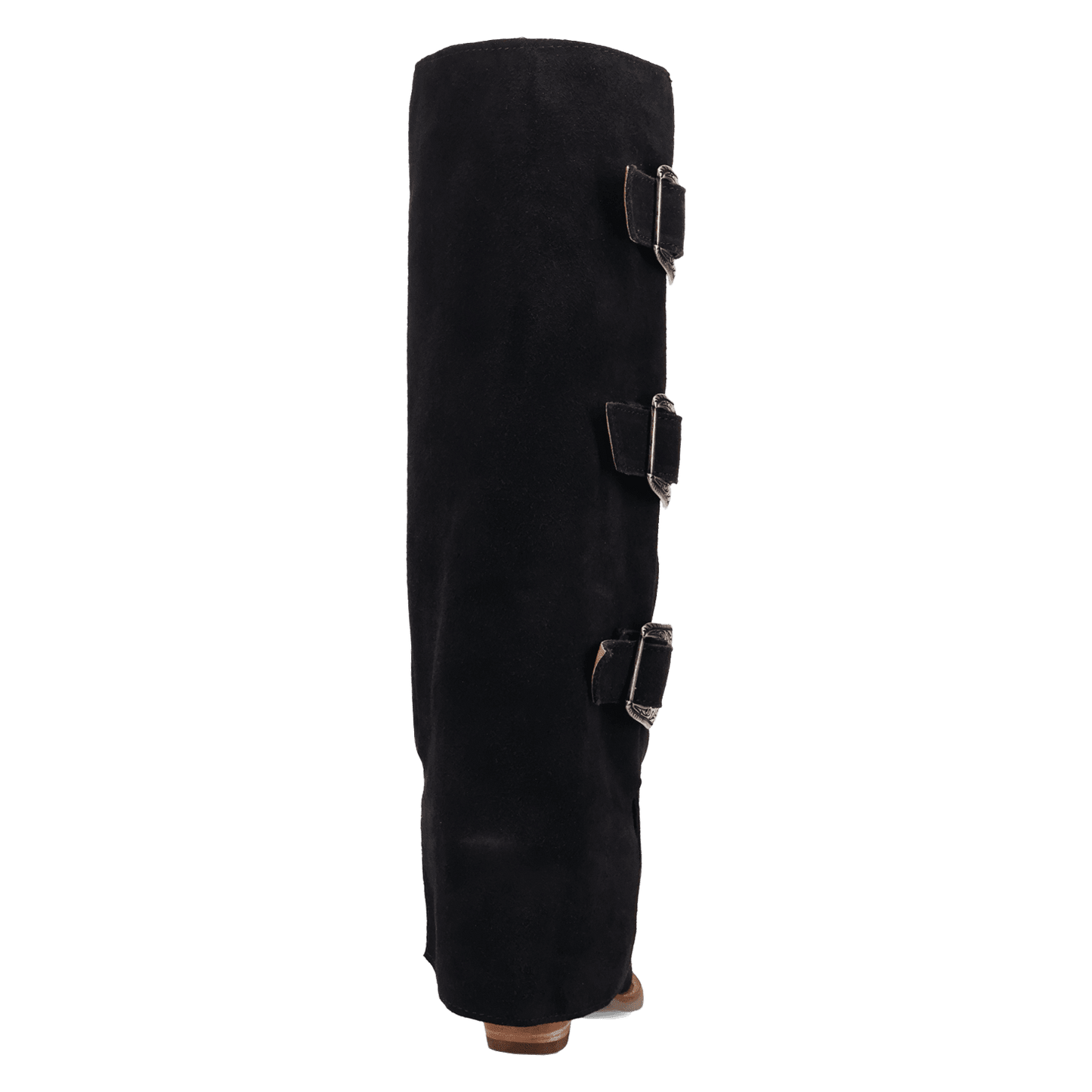 Women's Dingo Buckle Bunny Suede Leather Boot - Black - DI2345-BK