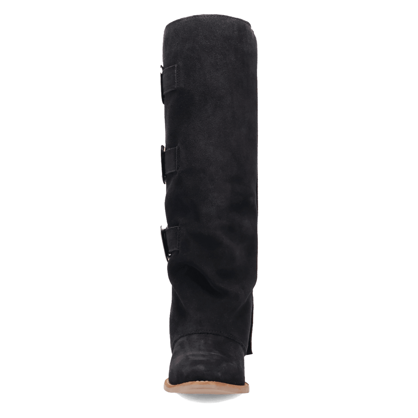 Women's Dingo Buckle Bunny Suede Leather Boot - Black - DI2345-BK