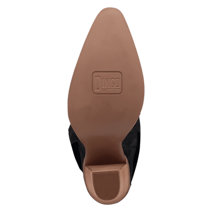 Women's Dingo Buckle Bunny Suede Leather Boot - Black - DI2345-BK
