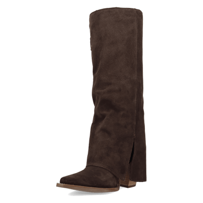 Women's Dingo Buckle Bunny Suede Leather Boot - Brown - DI2345-BN