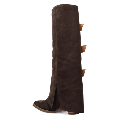 Women's Dingo Buckle Bunny Suede Leather Boot - Brown - DI2345-BN