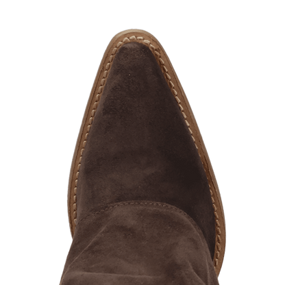 Women's Dingo Buckle Bunny Suede Leather Boot - Brown - DI2345-BN