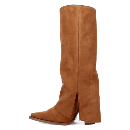Women's Dingo Buckle Bunny Suede Leather Boot - Camel - DI2345-BG4