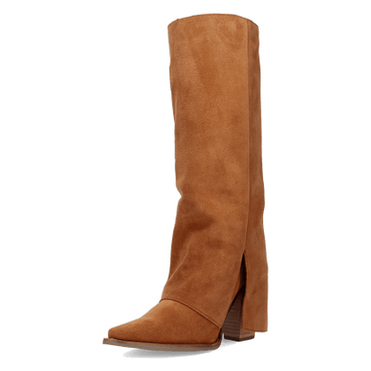 Women's Dingo Buckle Bunny Suede Leather Boot - Camel - DI2345-BG4