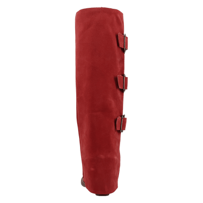 Women's Dingo Buckle Bunny Suede Leather Boot - Red - DI2345-RD