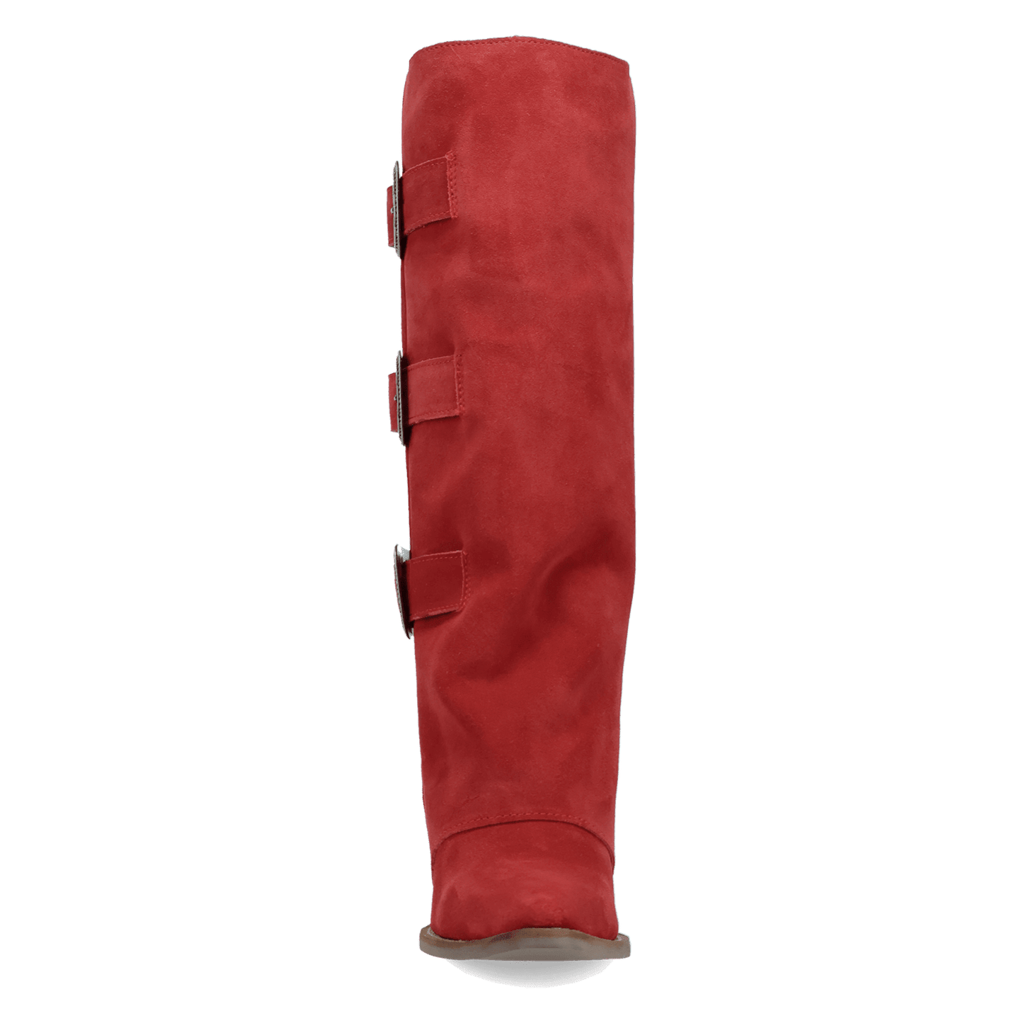 Women's Dingo Buckle Bunny Suede Leather Boot - Red - DI2345-RD