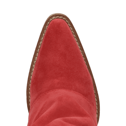 Women's Dingo Buckle Bunny Suede Leather Boot - Red - DI2345-RD