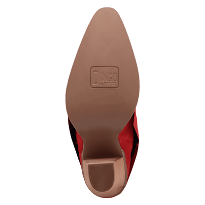 Women's Dingo Buckle Bunny Suede Leather Boot - Red - DI2345-RD
