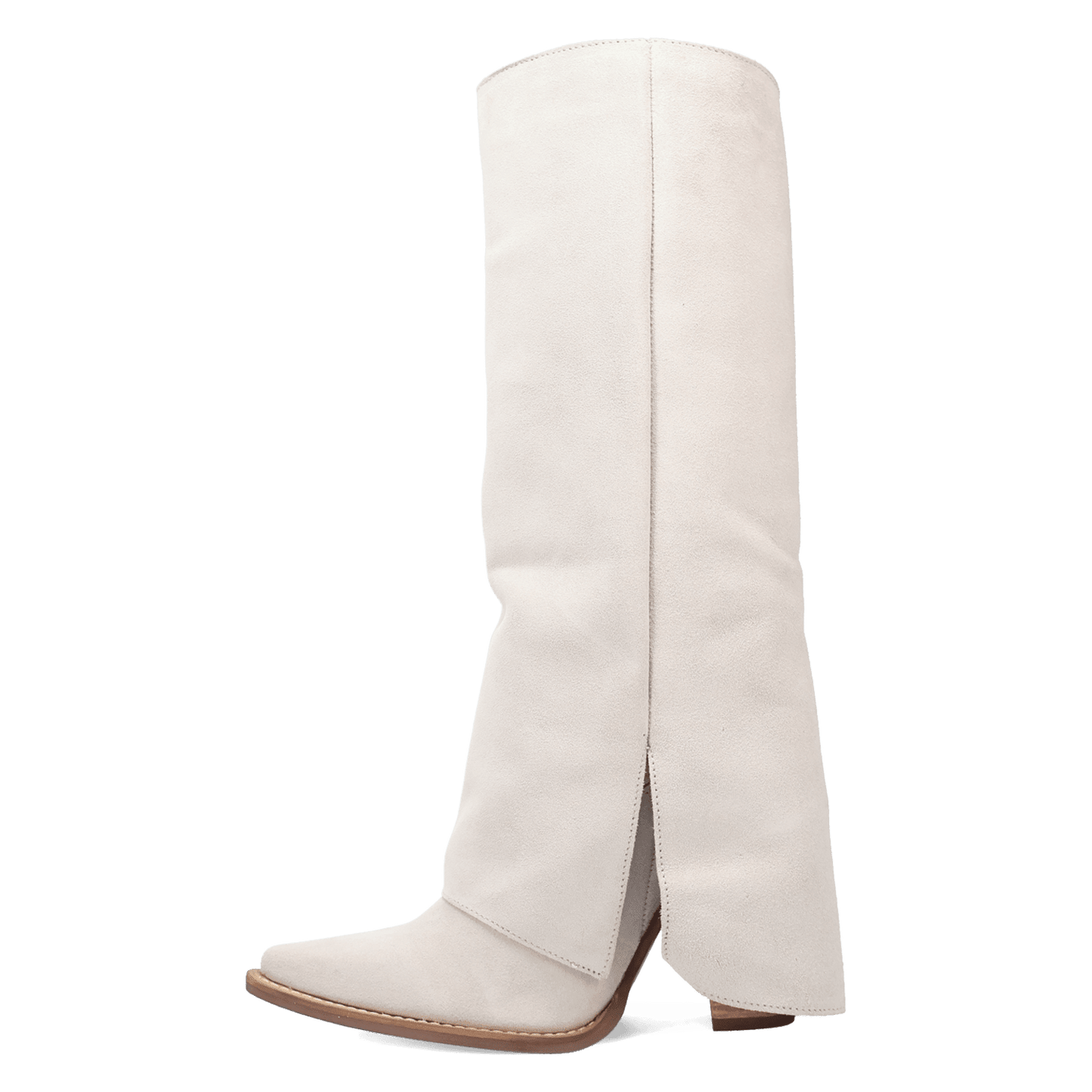 Women's Dingo Buckle Bunny Suede Leather Boot - White - DI2345-WH