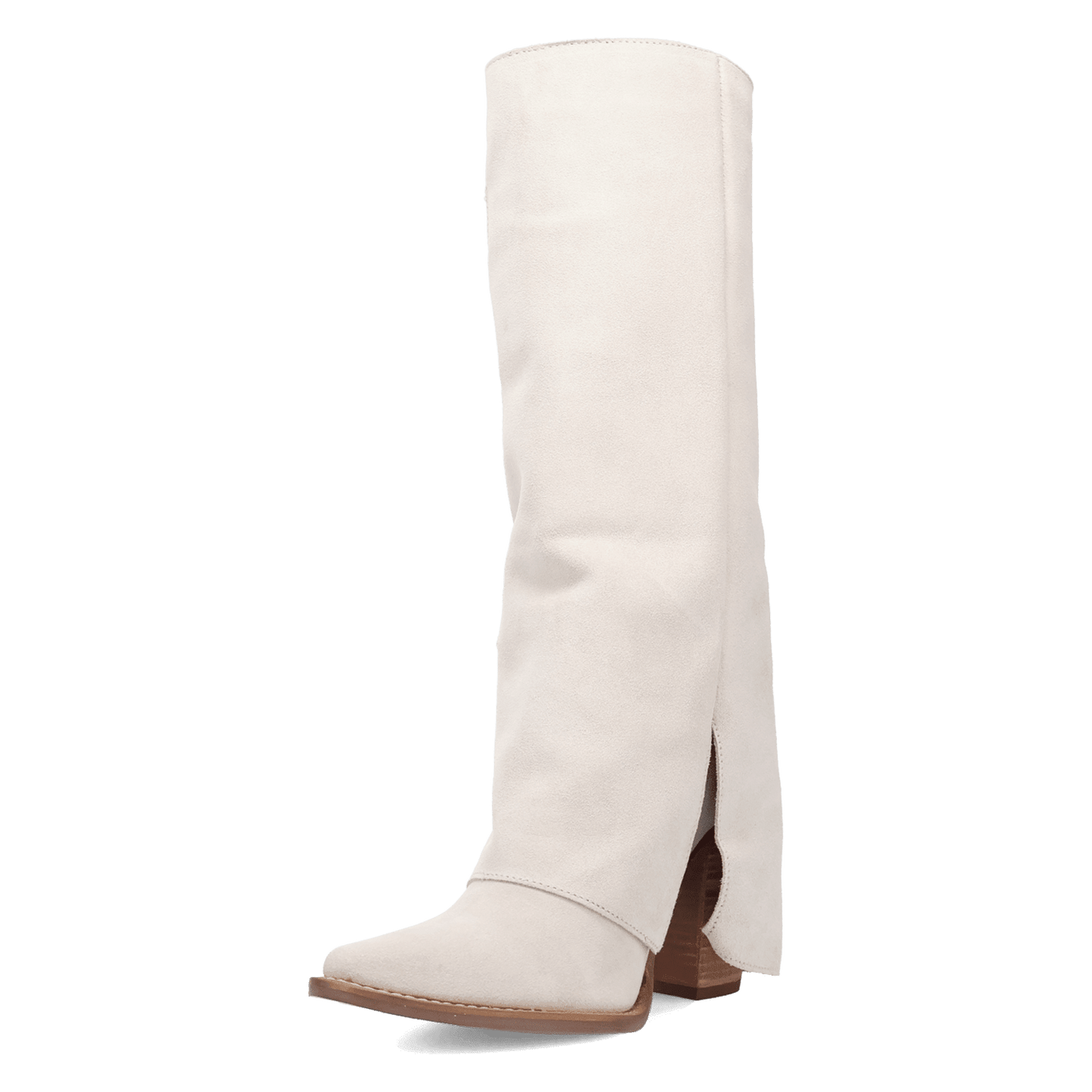 Women's Dingo Buckle Bunny Suede Leather Boot - White - DI2345-WH