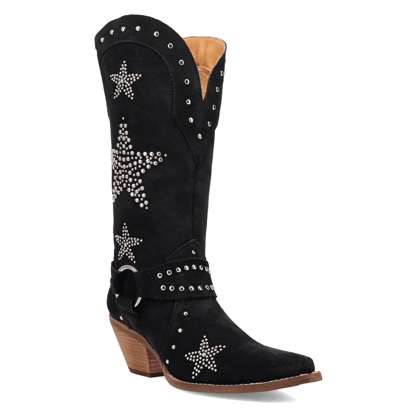 Women's Dingo Lucky Stars Suede Leather Boot - Black - DI2350-BK