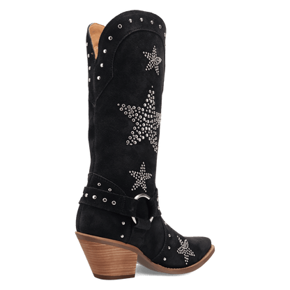 Women's Dingo Lucky Stars Suede Leather Boot - Black - DI2350-BK