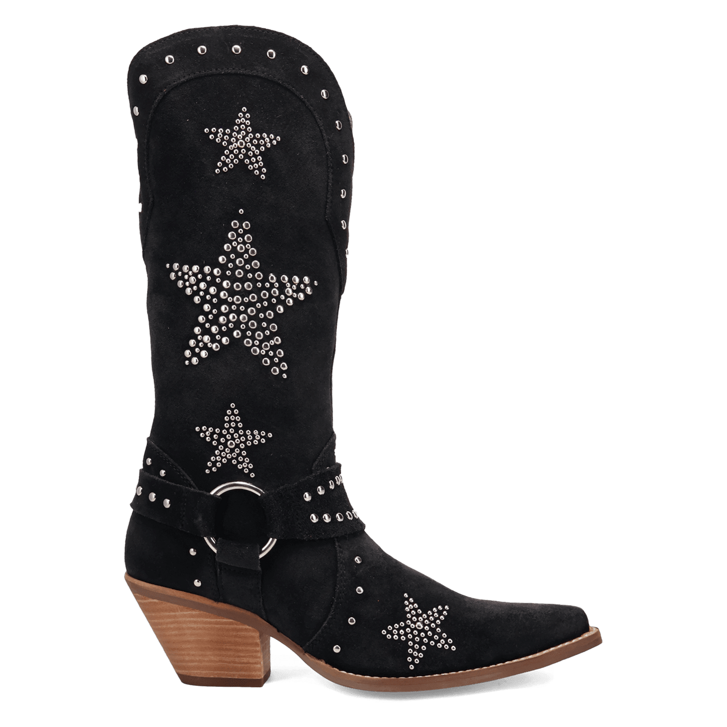 Women's Dingo Lucky Stars Suede Leather Boot - Black - DI2350-BK