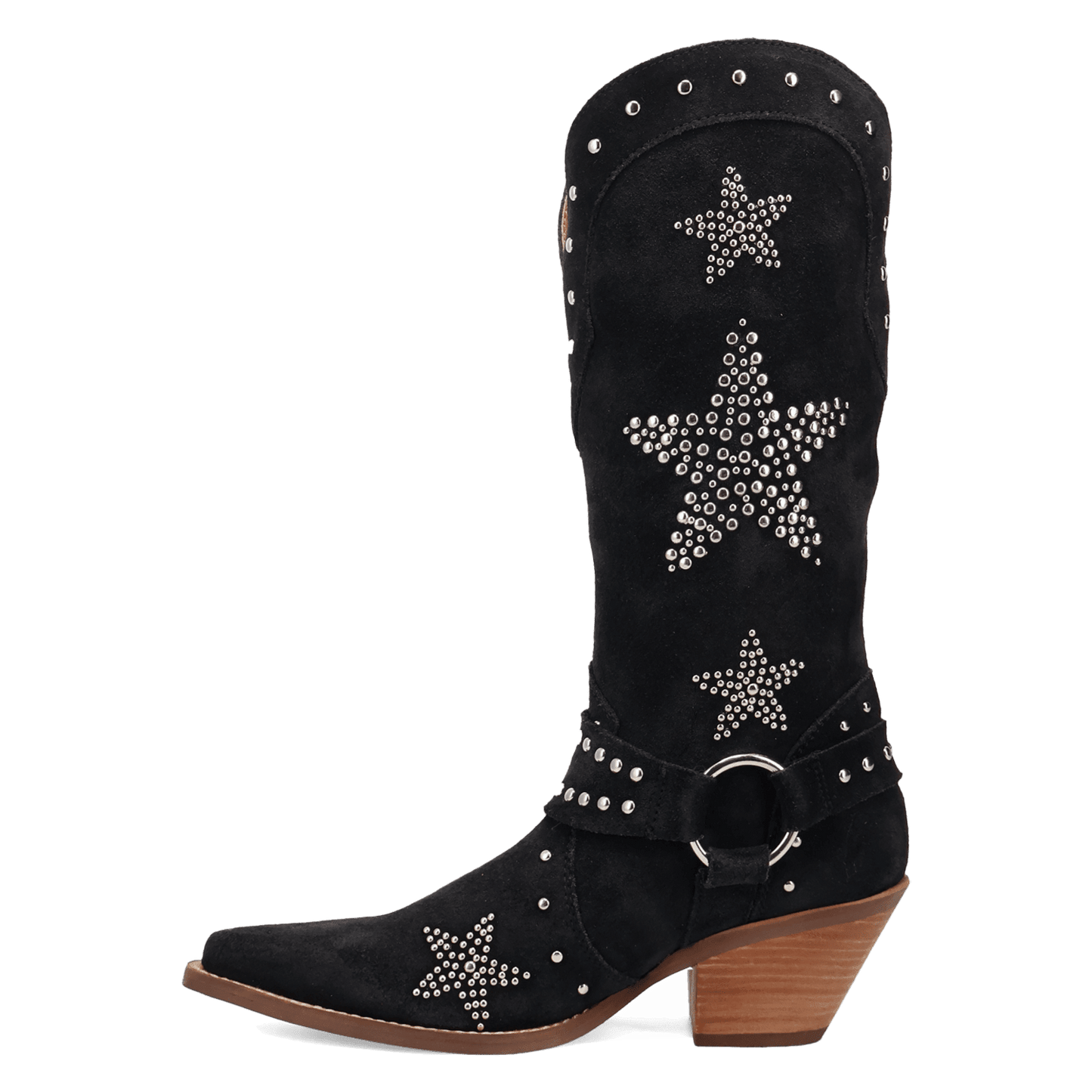 Women's Dingo Lucky Stars Suede Leather Boot - Black - DI2350-BK
