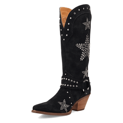 Women's Dingo Lucky Stars Suede Leather Boot - Black - DI2350-BK