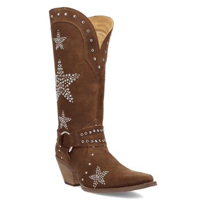 Women's Dingo Lucky Stars Suede Leather Boot - Brown - DI2350-BN