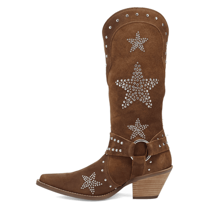 Women's Dingo Lucky Stars Suede Leather Boot - Brown - DI2350-BN