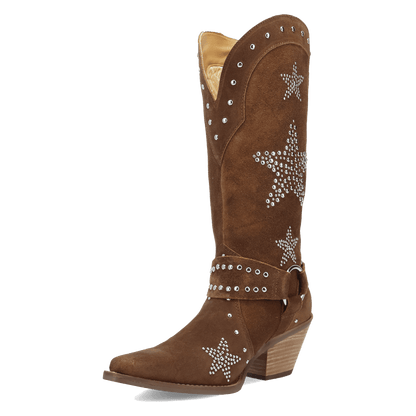 Women's Dingo Lucky Stars Suede Leather Boot - Brown - DI2350-BN