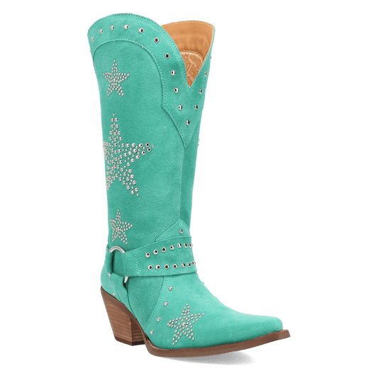 Women's Dingo Lucky Stars Suede Leather Boot - Green - DI2350-GN