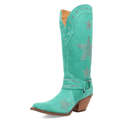 Women's Dingo Lucky Stars Suede Leather Boot - Green - DI2350-GN