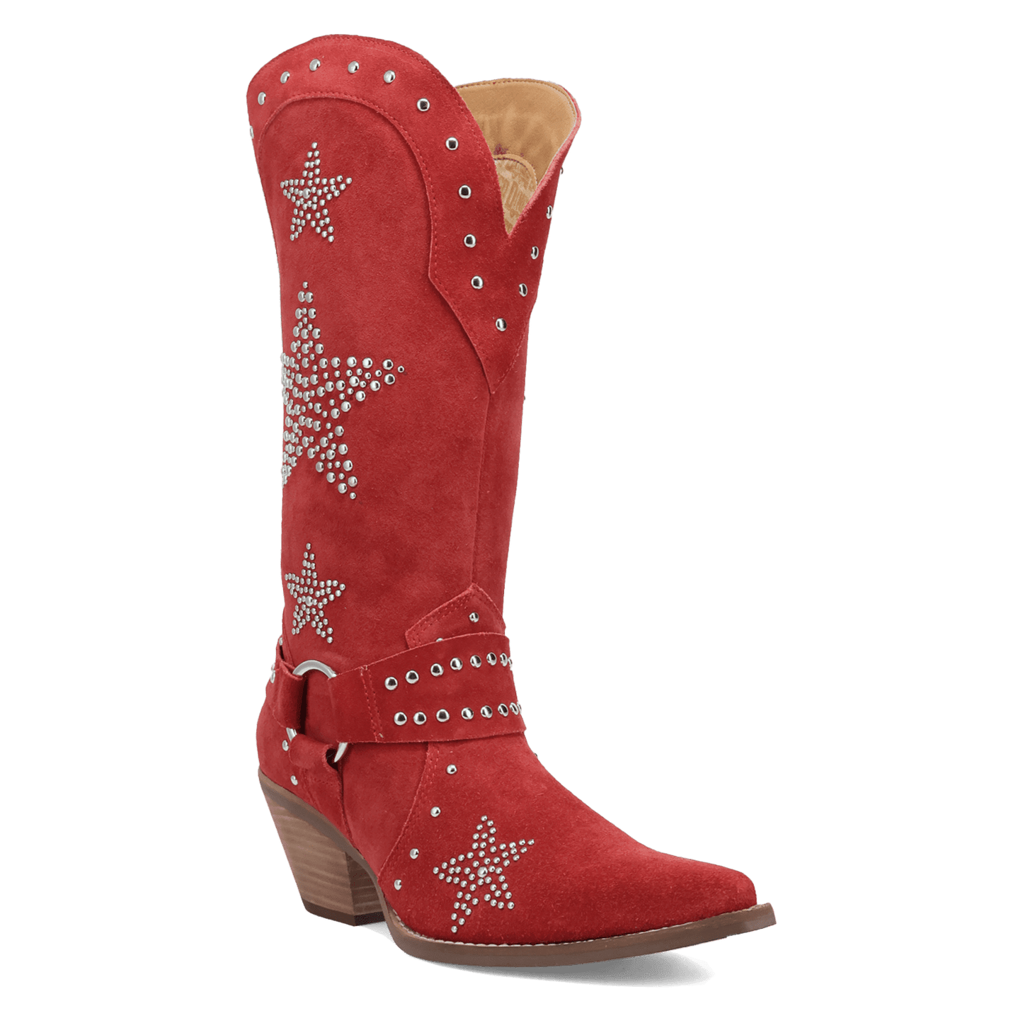 Women's Dingo Lucky Stars Suede Leather Boot - Red - DI2350-RD