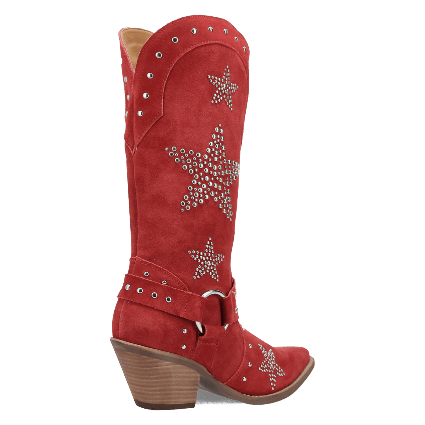 Women's Dingo Lucky Stars Suede Leather Boot - Red - DI2350-RD