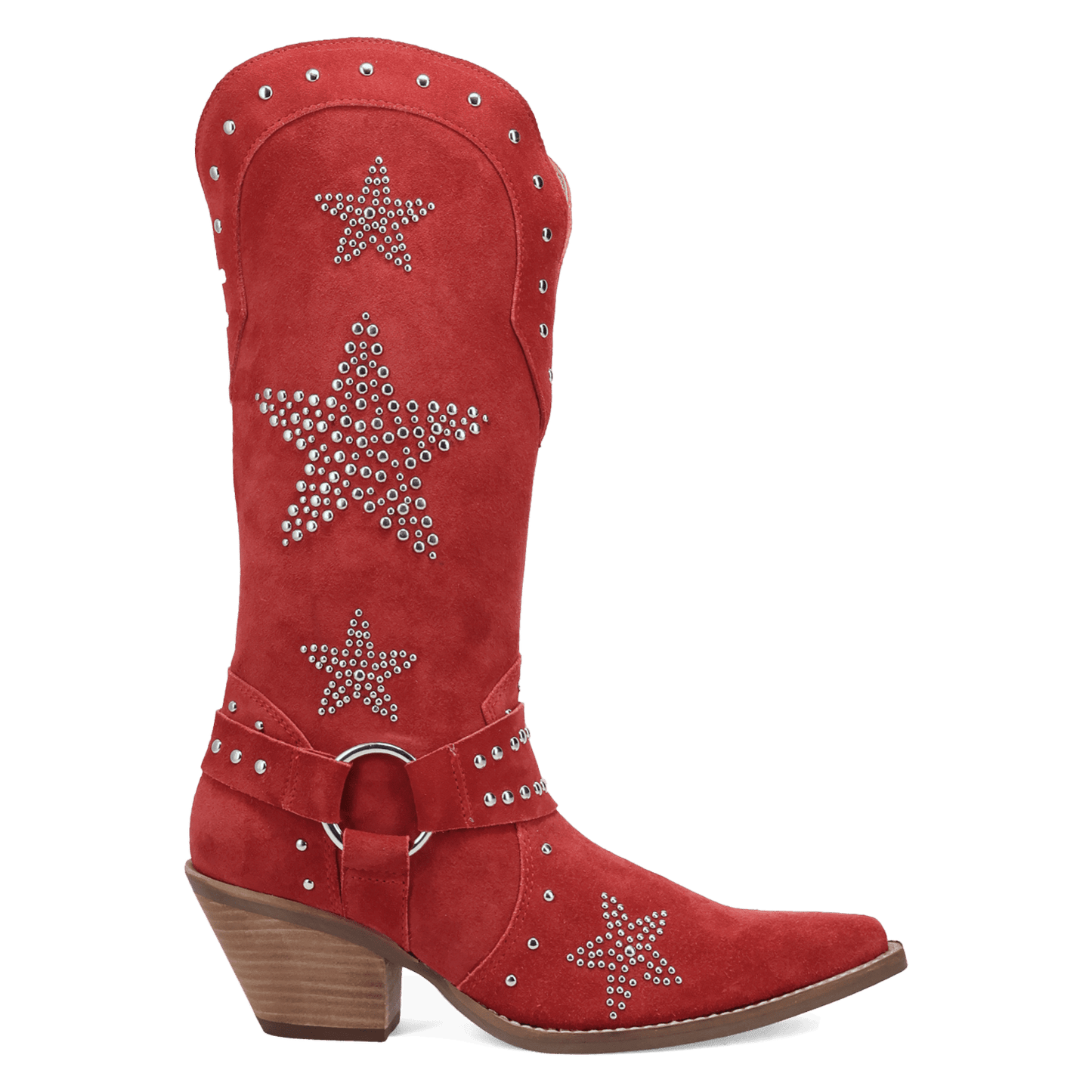 Women's Dingo Lucky Stars Suede Leather Boot - Red - DI2350-RD