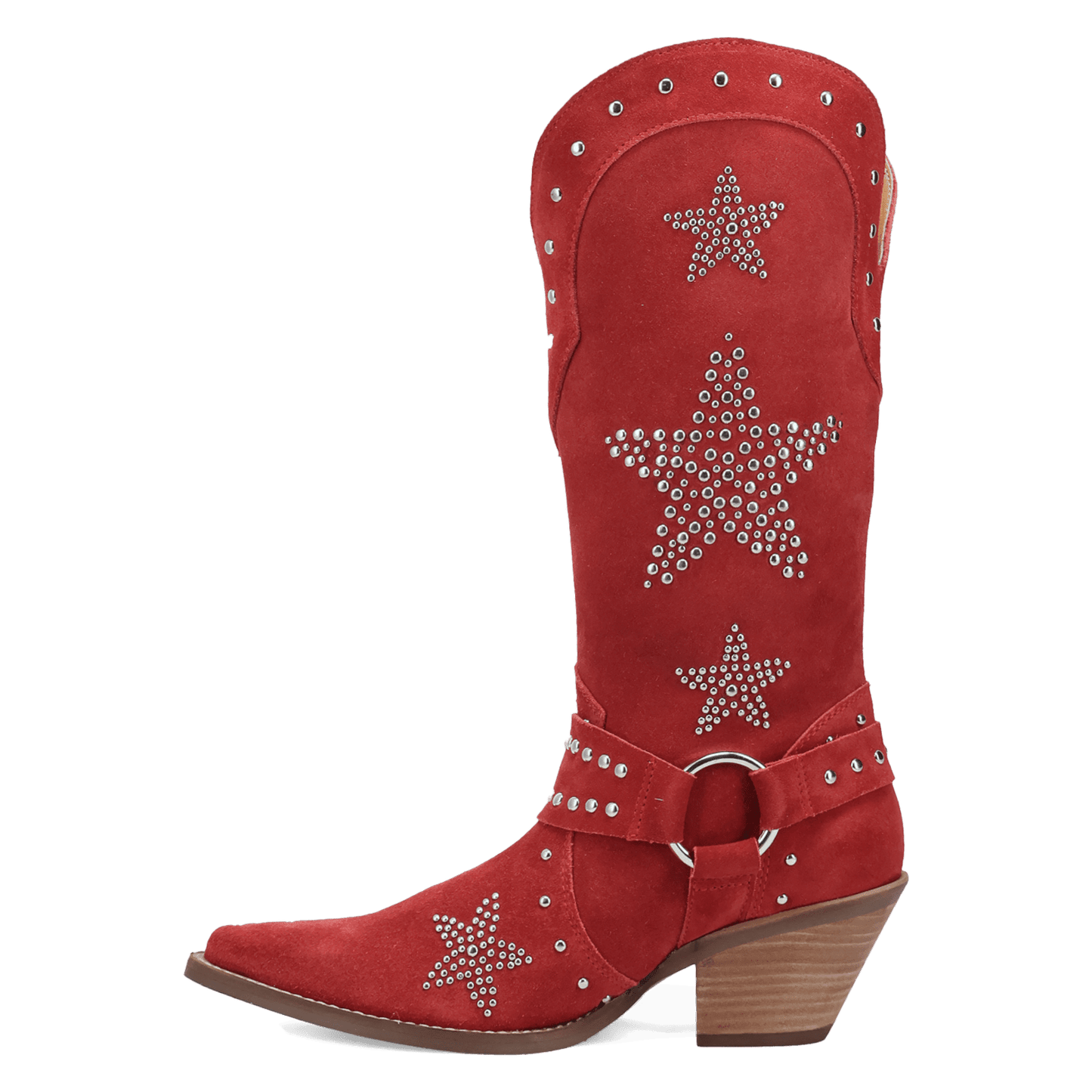Women's Dingo Lucky Stars Suede Leather Boot - Red - DI2350-RD