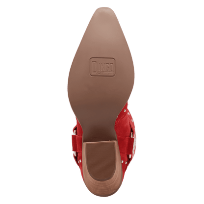 Women's Dingo Lucky Stars Suede Leather Boot - Red - DI2350-RD