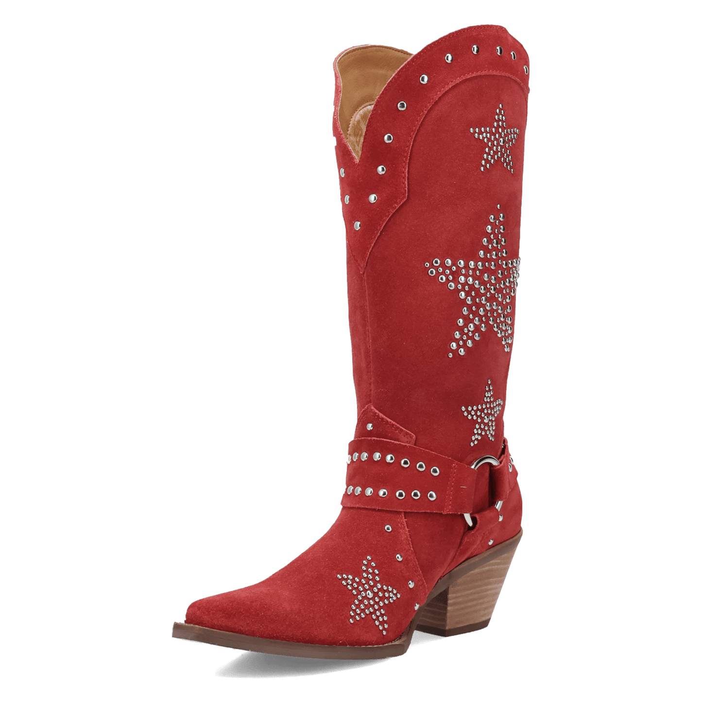 Women's Dingo Lucky Stars Suede Leather Boot - Red - DI2350-RD