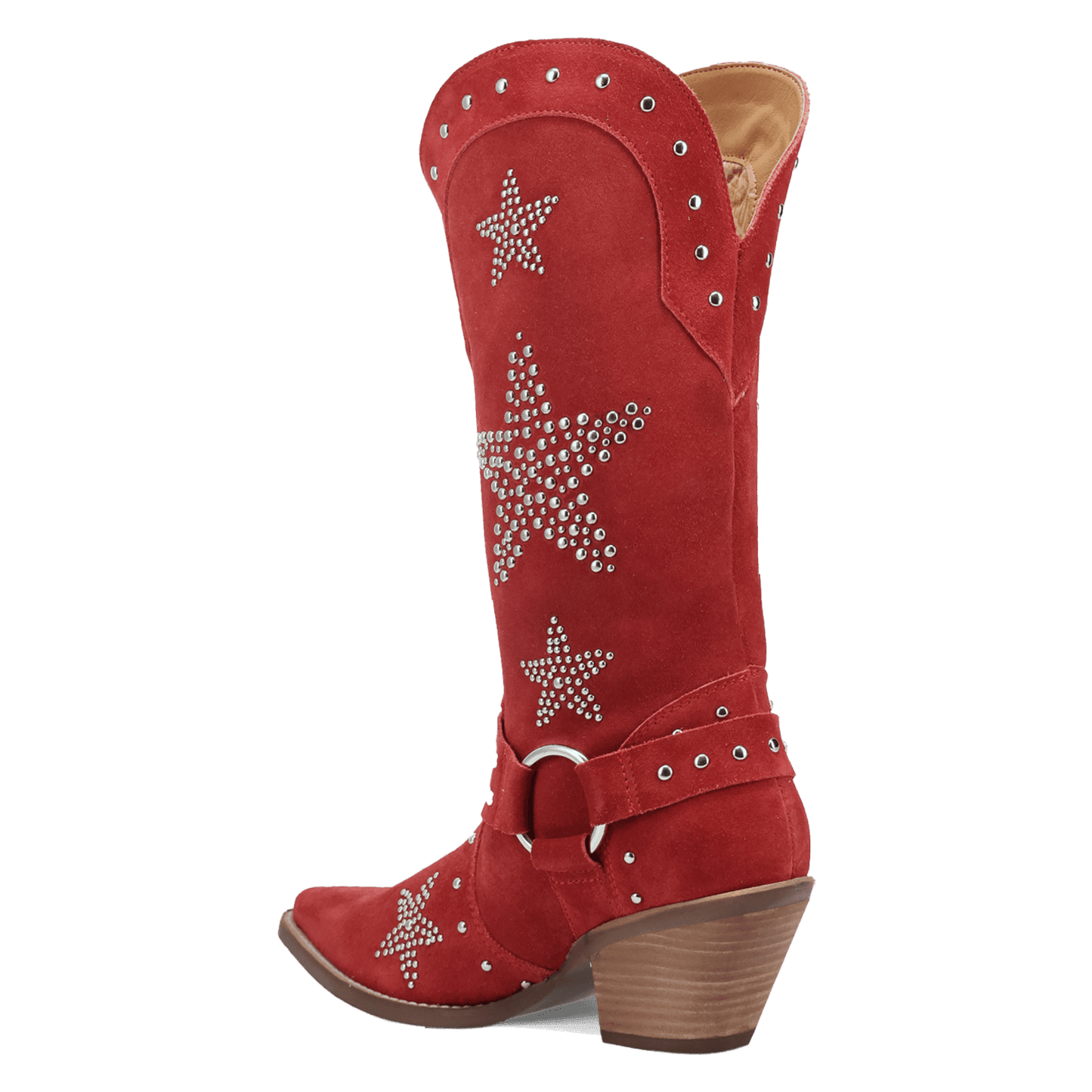 Women's Dingo Lucky Stars Suede Leather Boot - Red - DI2350-RD