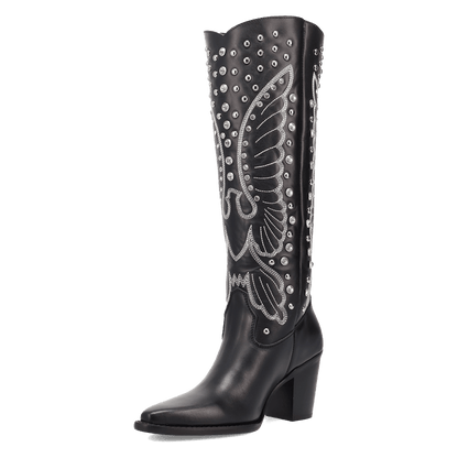 Women's Dingo Diamonds Forever Leather Boot - Black - DI2351-BK