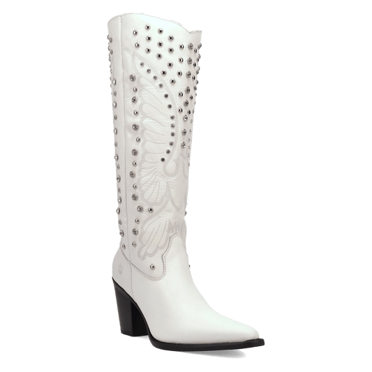 Women's Dingo Diamonds Forever Leather Boot - White - DI2351-WH