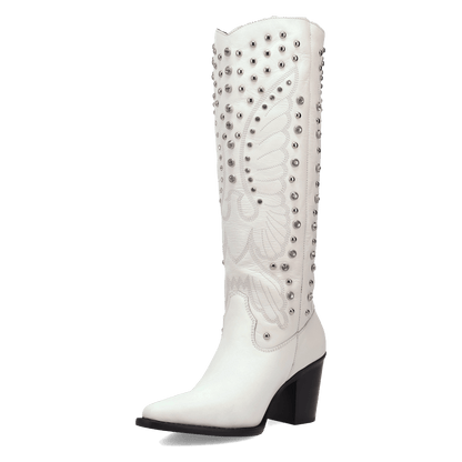 Women's Dingo Diamonds Forever Leather Boot - White - DI2351-WH