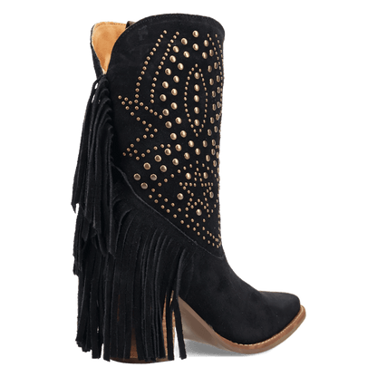 Women's Dingo Star Power Suede Leather Bootie - Black - DI2357-BK