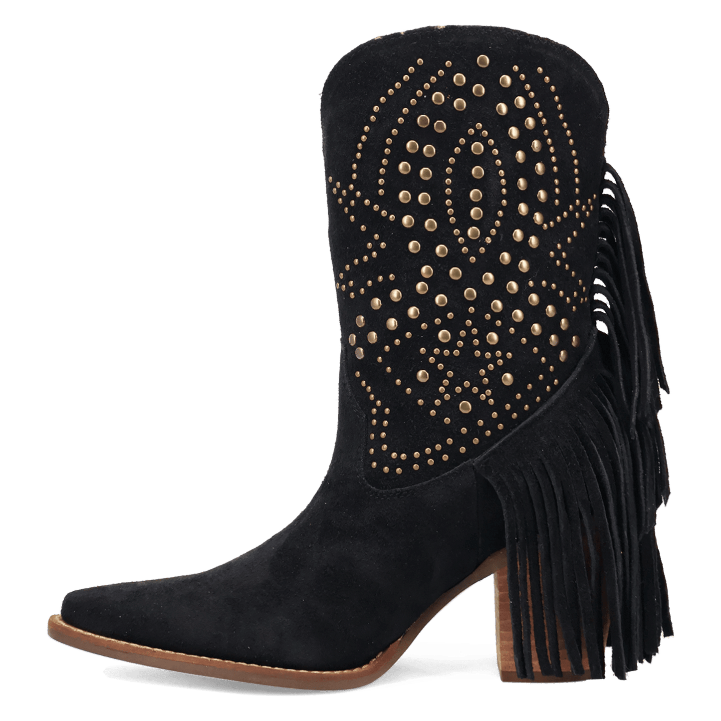 Women's Dingo Star Power Suede Leather Bootie - Black - DI2357-BK