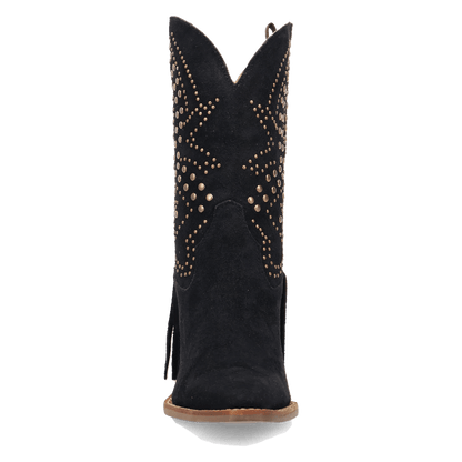 Women's Dingo Star Power Suede Leather Bootie - Black - DI2357-BK