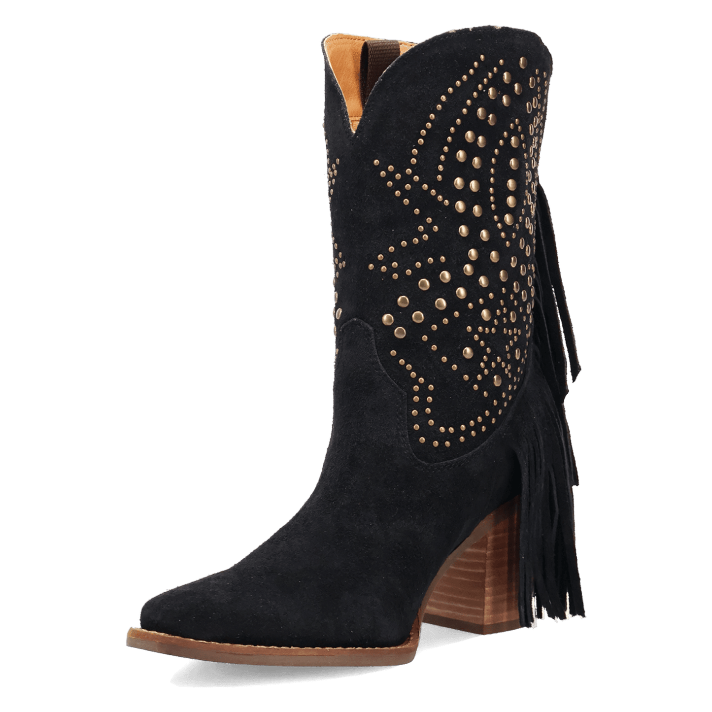 Women's Dingo Star Power Suede Leather Bootie - Black - DI2357-BK