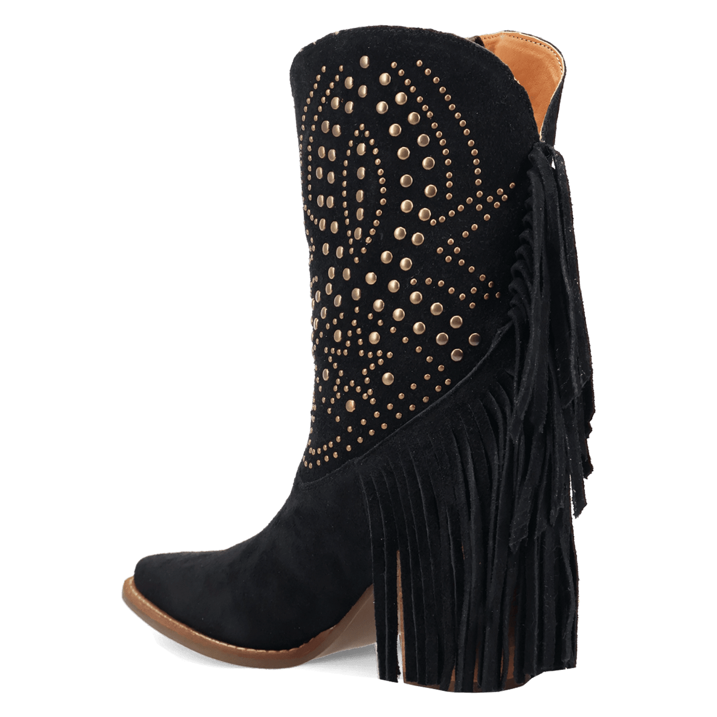 Women's Dingo Star Power Suede Leather Bootie - Black - DI2357-BK