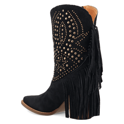 Women's Dingo Star Power Suede Leather Bootie - Black - DI2357-BK